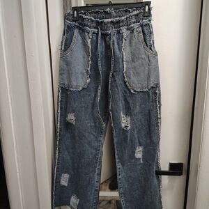 POL Frayed Denim with Yellow Stitching